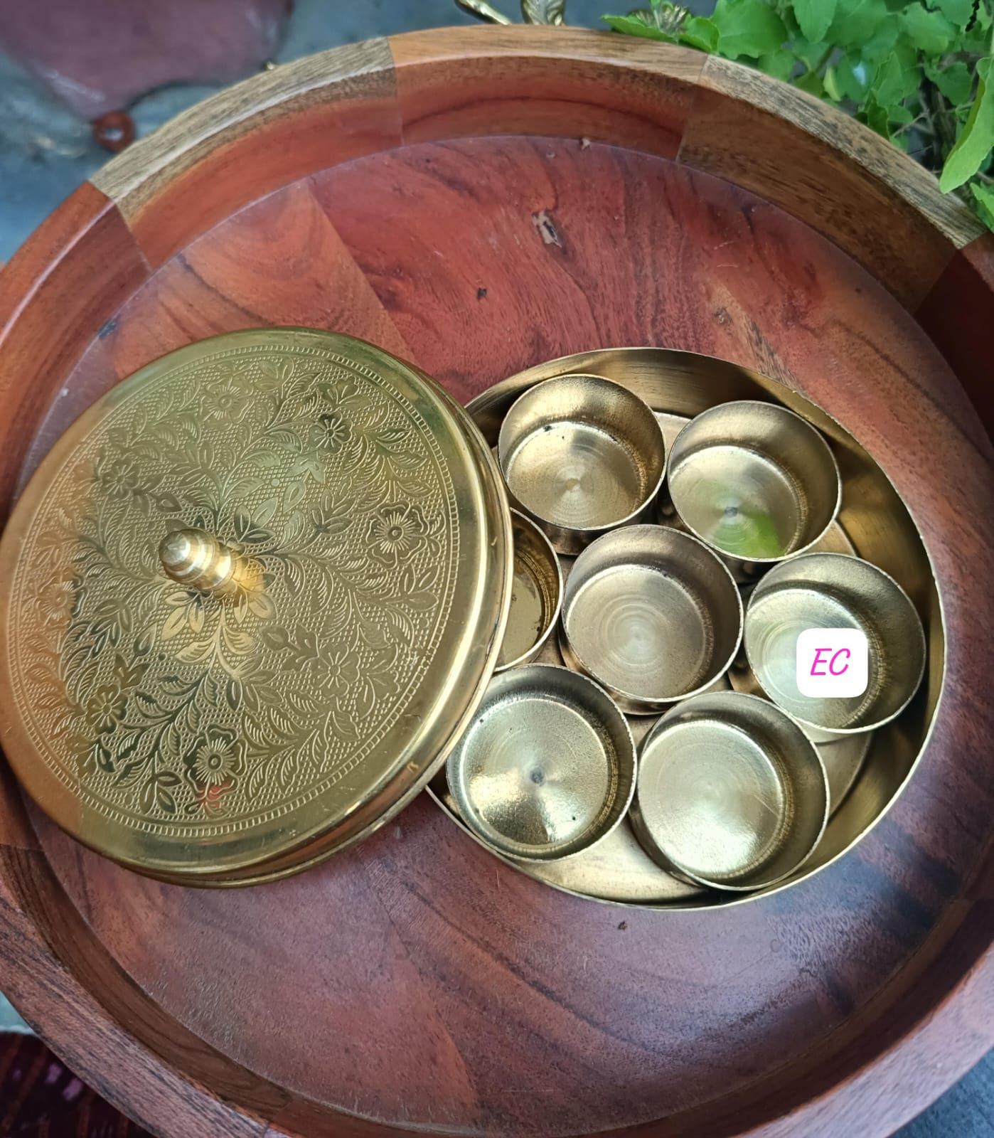 brass spice box 6" small size for kitchen/ gift item